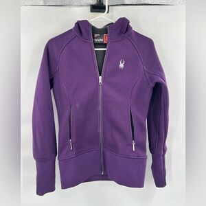 Spyder purple performance jacket full zip with hood size S/P